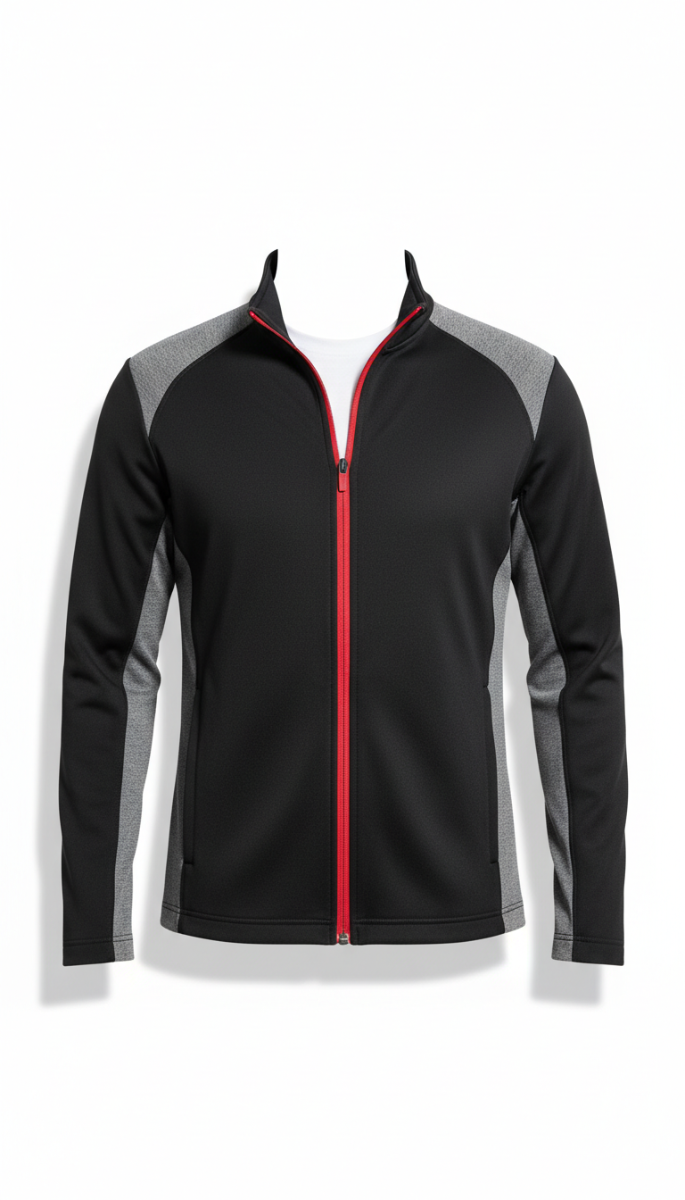 Performance Zip Track Jacket in Matte Black