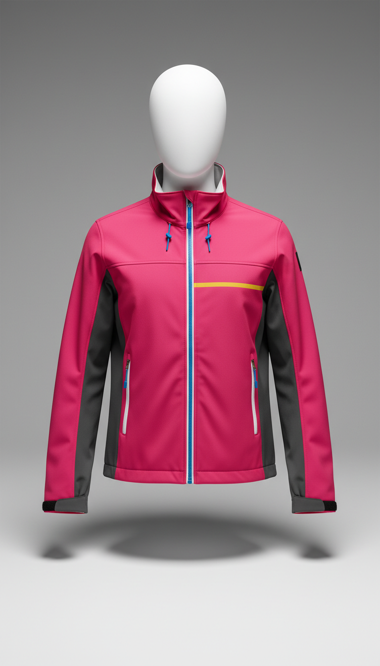 Punch pink technical zip jacket